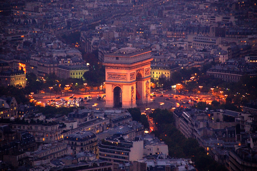 018 View of Arc de Triomphe from Eiffel Tower